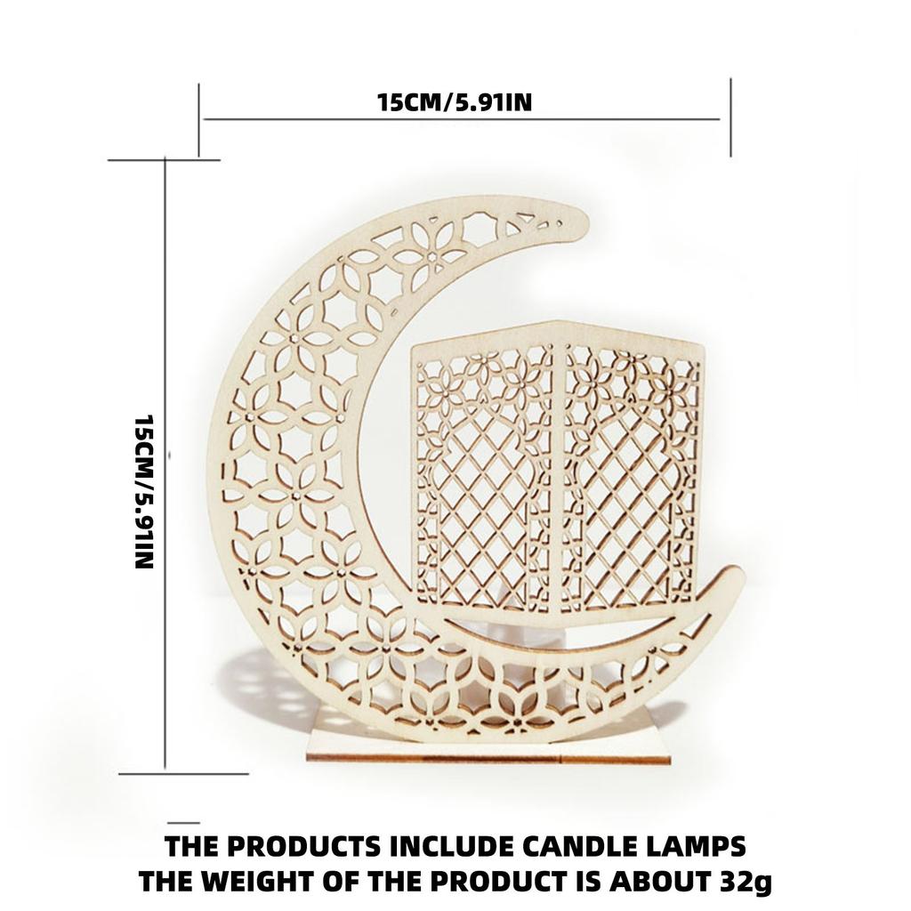 Folulus Мусульманин Ледейд Мубарак Деревянные подарки могут быть украшением «сделай сам» для Ид аль-Фитр