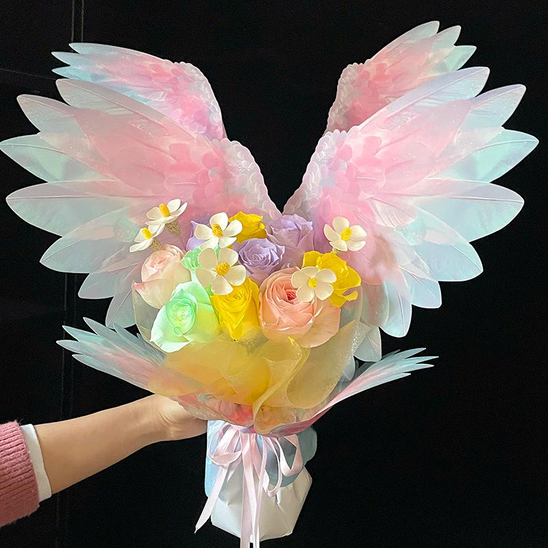 10 наборов крыльев для букета цветов своими руками, упаковочный материал «Небо и птицы», 5 цветов