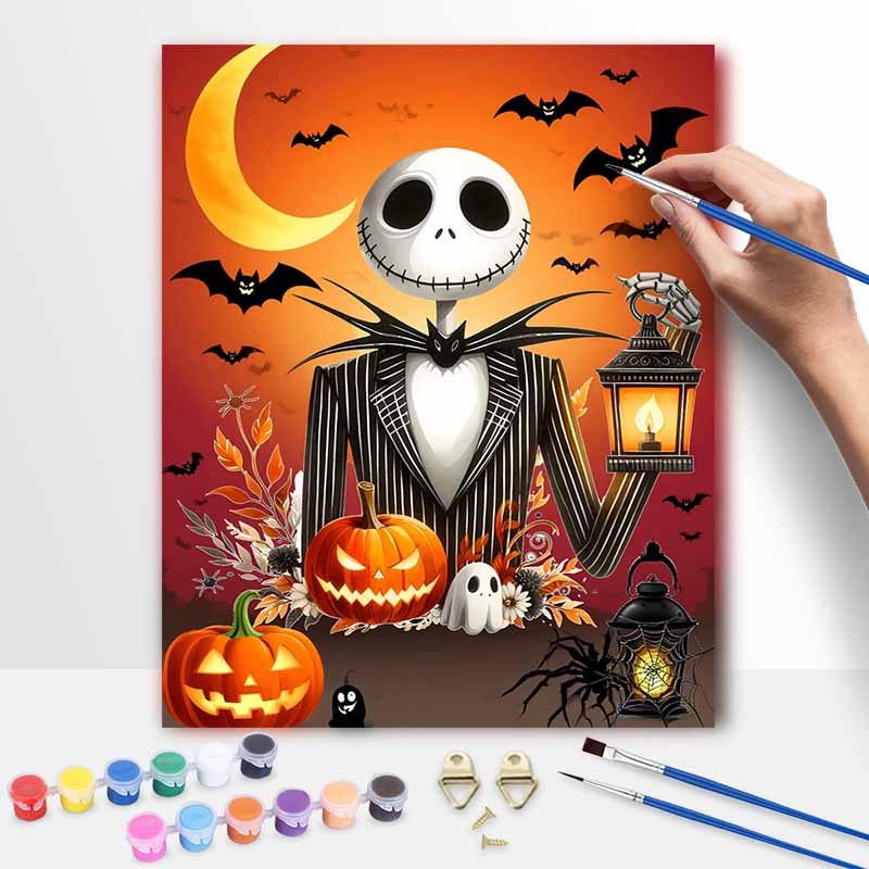 Disney Jack Skellington oil painting handmade painting kit diy home room decoration gift
