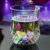 101-200ml LED Luminous Cup Pineapple Cup Liquid Induction Water Cup Colorful Color Changing Automatic Flashing Glass Beer Glass Whiskey Glass Christma
