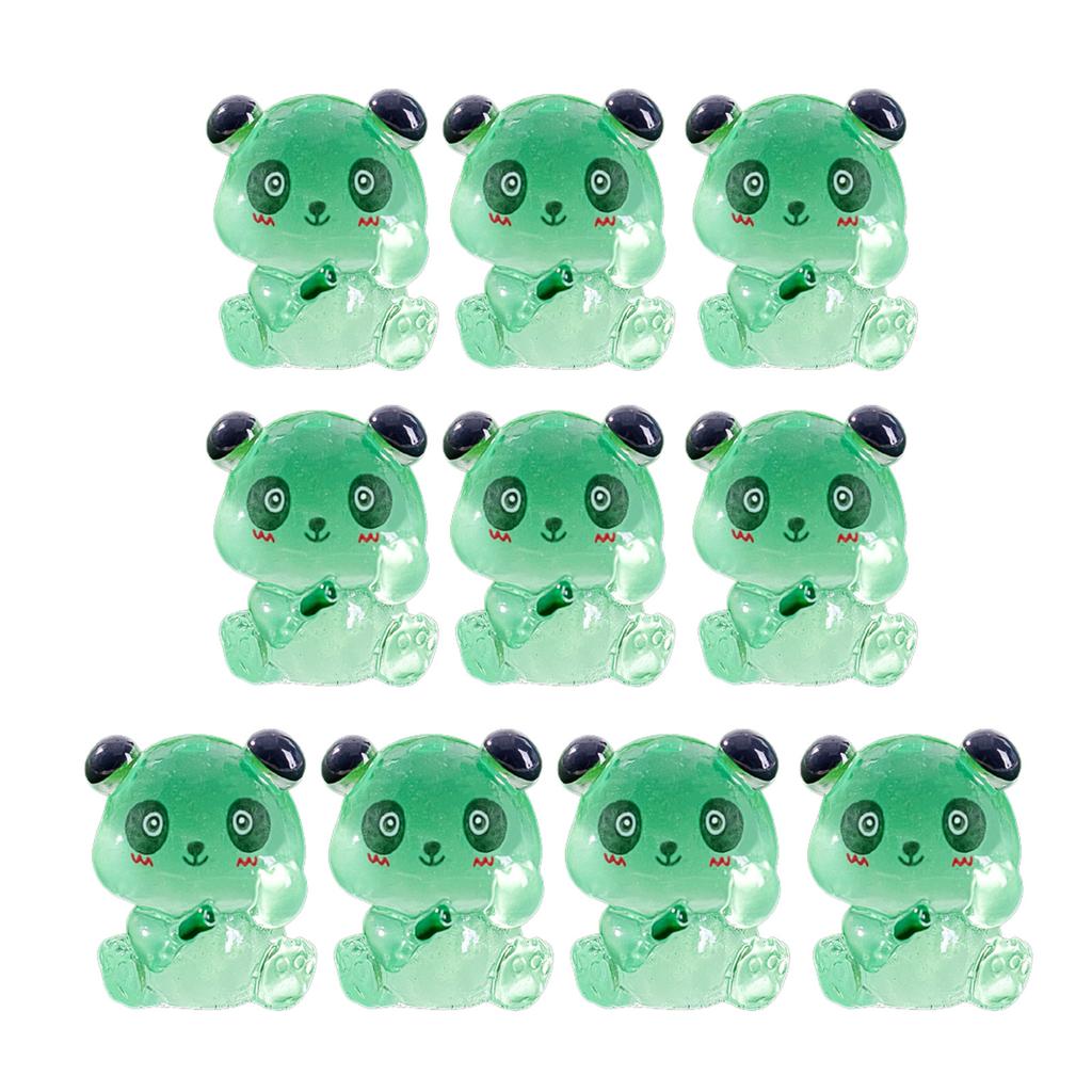 10 шт. Светящиеся Панда Забавные Милые 3D Смола Сидящая Панда Микро Пейзажные Фигурки Миниатюрное Садовое Украшение DIY Ремесло