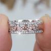 Хрустальные женские обручальные кольца с белым цирконом для женщин, свадебные кольца серебристого цвета, ювелирные изделия, подарки для вечеринок