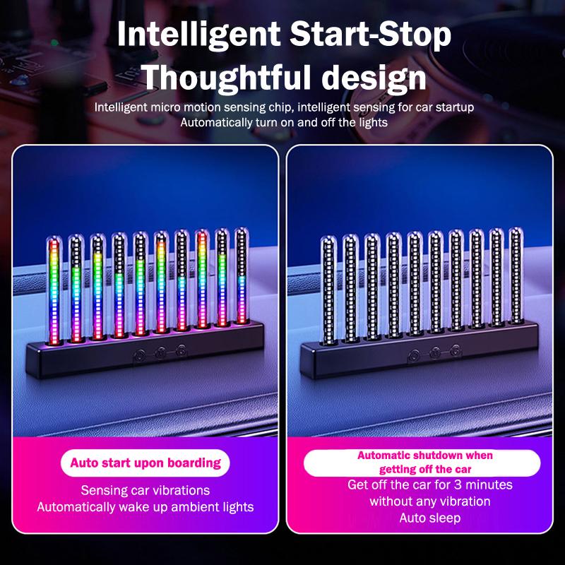 Автомобильная RGB-подсветка, реагирующая на звук, динамическая градиентная подсветка с управлением звуком, универсальная подсветка для вентиляционного отверстия, приборной панели, салона автомобиля, украшение для салона автомобиля, освещение салона автомобиля