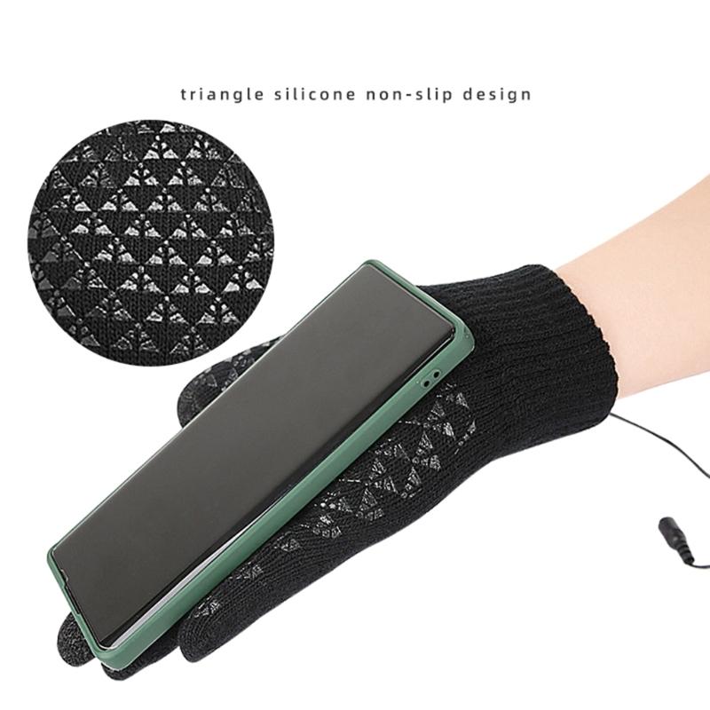 1 пара USB-перчаток с подогревом для мужчин и женщин, вязаные варежки с USB-подогревом, зимний моющийся обогреватель для рук