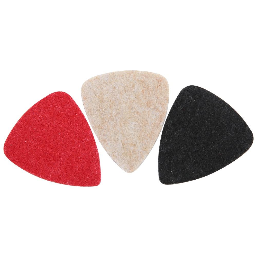 3PCS Mixed Color Felt Guitar Picks Wool Felt Material Ukulele Picks Guitar Picks Universal Guitar