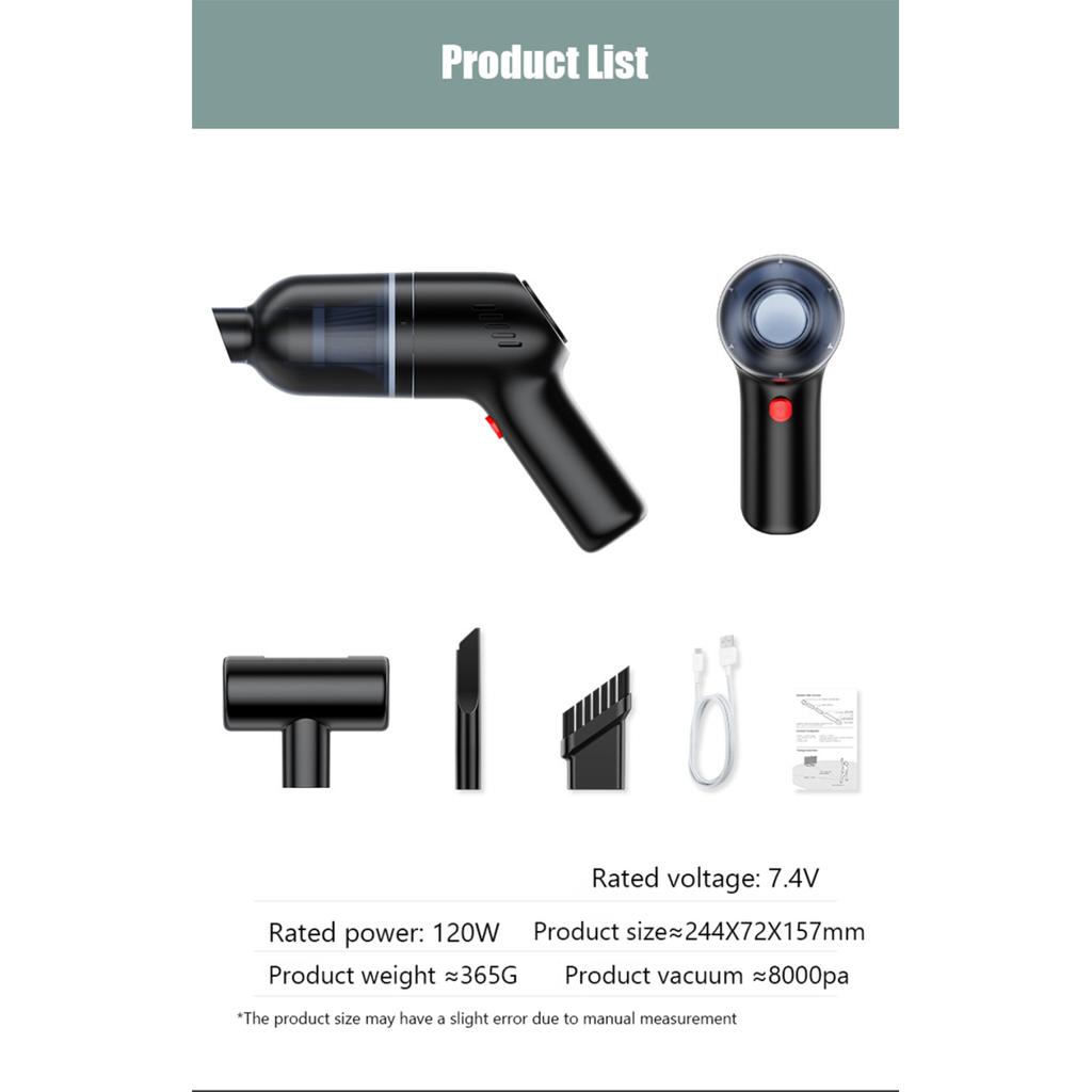 45000Pa Wireless Car Vacuum Cleaner Cordless Handheld Auto Vacuum Home & Car Dual Use Mini Vacuum Cleaner With Built-in Battrery
