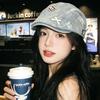 Spring and Autumn Bow Cowboy Forward Hat Female Face Small Beret Retro Washed Old Newsboy Hat Tide