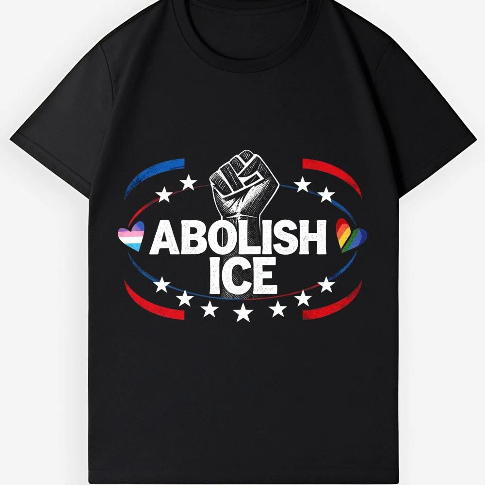 ОТМЕНИТЬ ICE Протестная уличная одежда Графическая футболка-Хлопковая футболка с потертым принтом