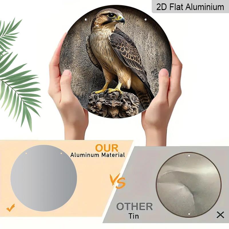 2D Flat Aluminum Eagle-Themed Wall Decor 7.87 Inches X 7.87 Inches Perfect for Farmhouses, Bars, Cafes, Parties, Front Doors, Porches, Indoor and