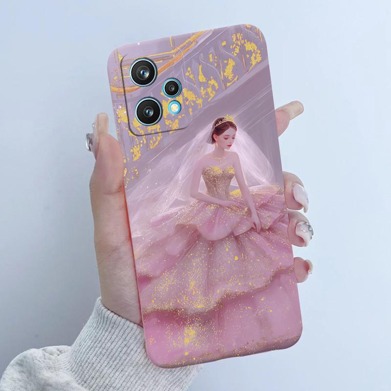 Чехол для телефона Realme 9 Pro Plus RMX3392 RMX3393 Дизайн 'Цветочная Девочка' Мягкий Силикон ТПУ Задняя Панель Для Realme9 4G RMX3521 Чехлы