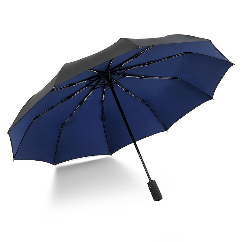 Umbrella Automatic Double-layer 10-bone Rain-proof and Wind-resistant Three-fold Men's Umbrella
