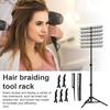 1 Set Braiding Hair Rack with Hair Clip Combs Height Adjustable Heavy Duty Salon Home Floor Standing Hair Extension Holder Hanger Rack