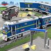 1192PCS 98220 Electric Rail Train Diesel Locomotive Diesel Locomotive Blue Train Building Blocks Bricks Children Birthday Gift