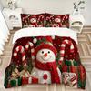 Christmas Snowman Decorations Print 3Pcs Bedding Setduvet Cover With 2 Bedropillowcase Home Birthday Gift