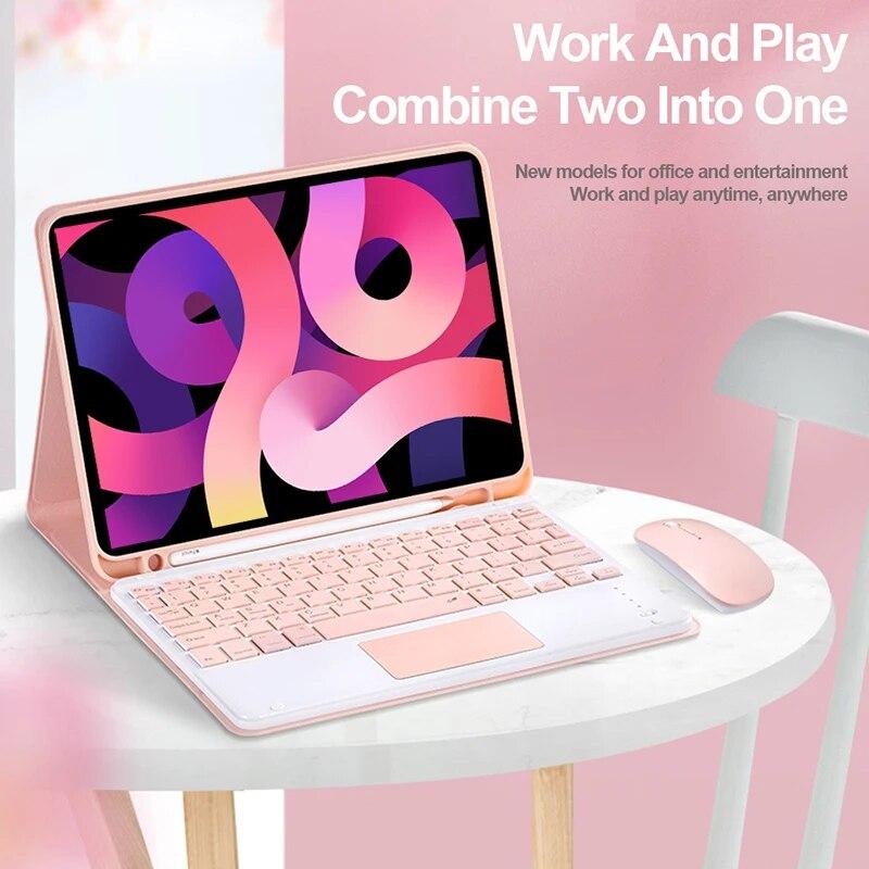 Чехол-клавиатура для iPad 10-го поколения, кожаная Bluetooth-клавиатура для iPad Pro Air 4, 5, iPad Air 2, 5, 6th Air 3 Pro, iPad 9/8/7, защитный чехол