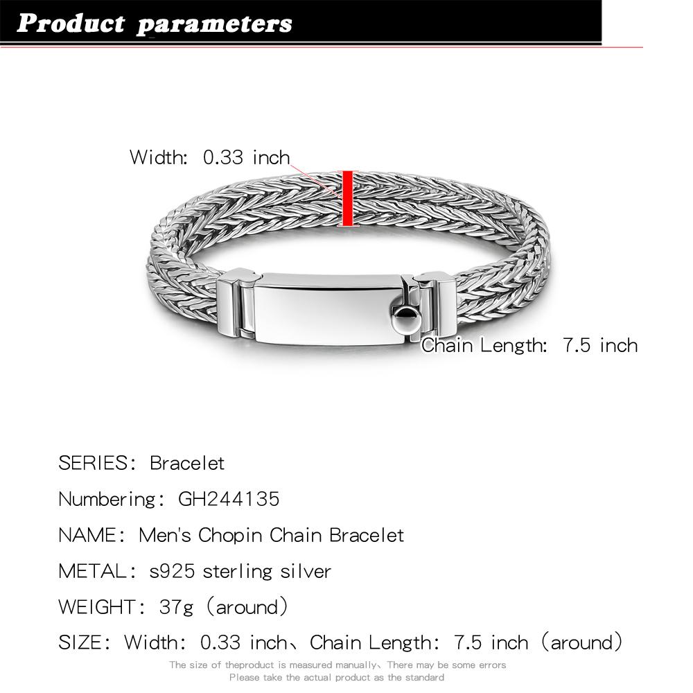 Модный мужской браслет из натурального стерлингового серебра 925 пробы, византийский браслет Франко, 10 мм, 7 "-10", браслет-цепочка Шопена, браслет-манжета, изящные ювелирные изделия, подарок