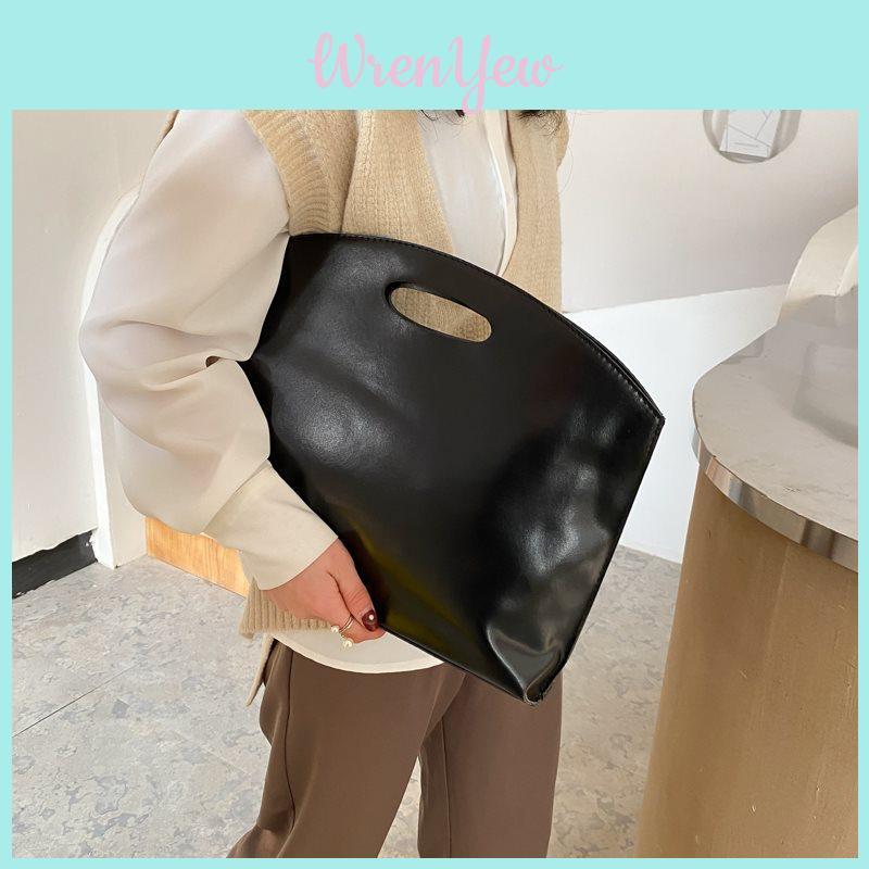 Elegant Korean Design Women's Fashion Handheld Bag Versatile Soft Pu Document Tote Bag