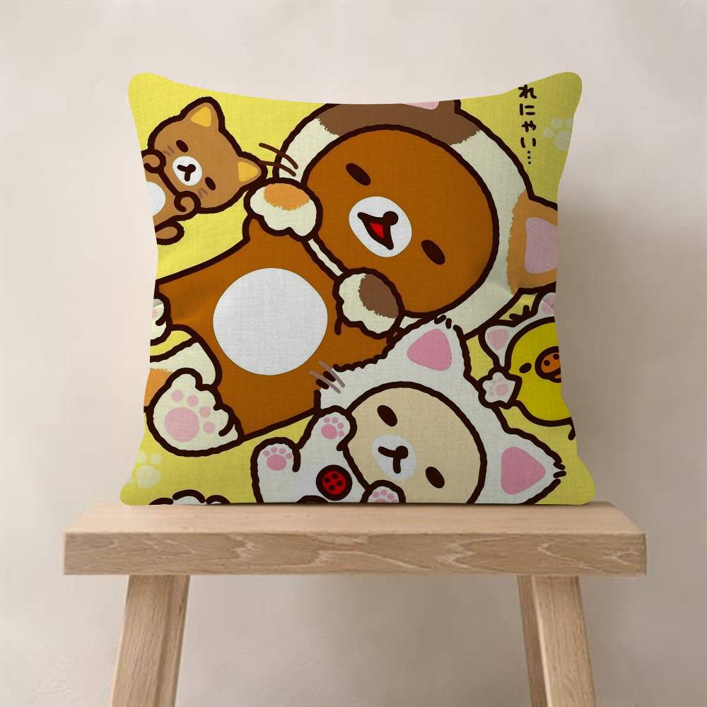 Милая мультяшная аниме Rilakkuma Крутая наволочка Декор Подушка Чехол для подушки Печатный чехол для подушки Для дивана