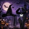 3/4pcs Spider Witch Hat Gloves Curved Brim Halloween Cosplay Outfit Witch Costume  Halloween