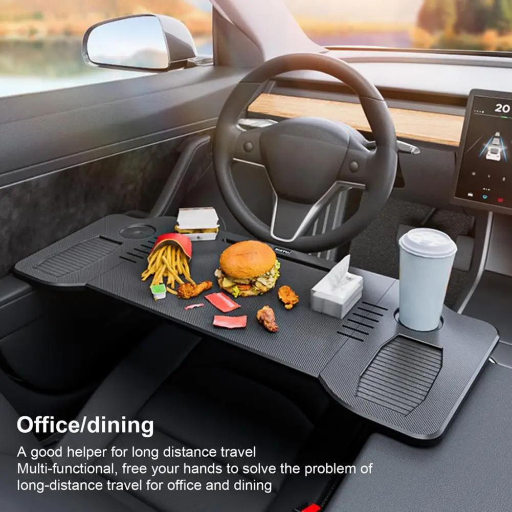 Foldable Car Tray Table For Laptop Anti-slip Eating Table Travel Tray Compatible For Model Y / Model 3 Accessories