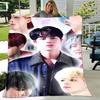 1 шт. Плед K-pop BTS1 с принтом, легкий плед для дивана, кровати - Мягкий и теплый, Подарок на все сезоны, например, на Рождество, Хэллоуин