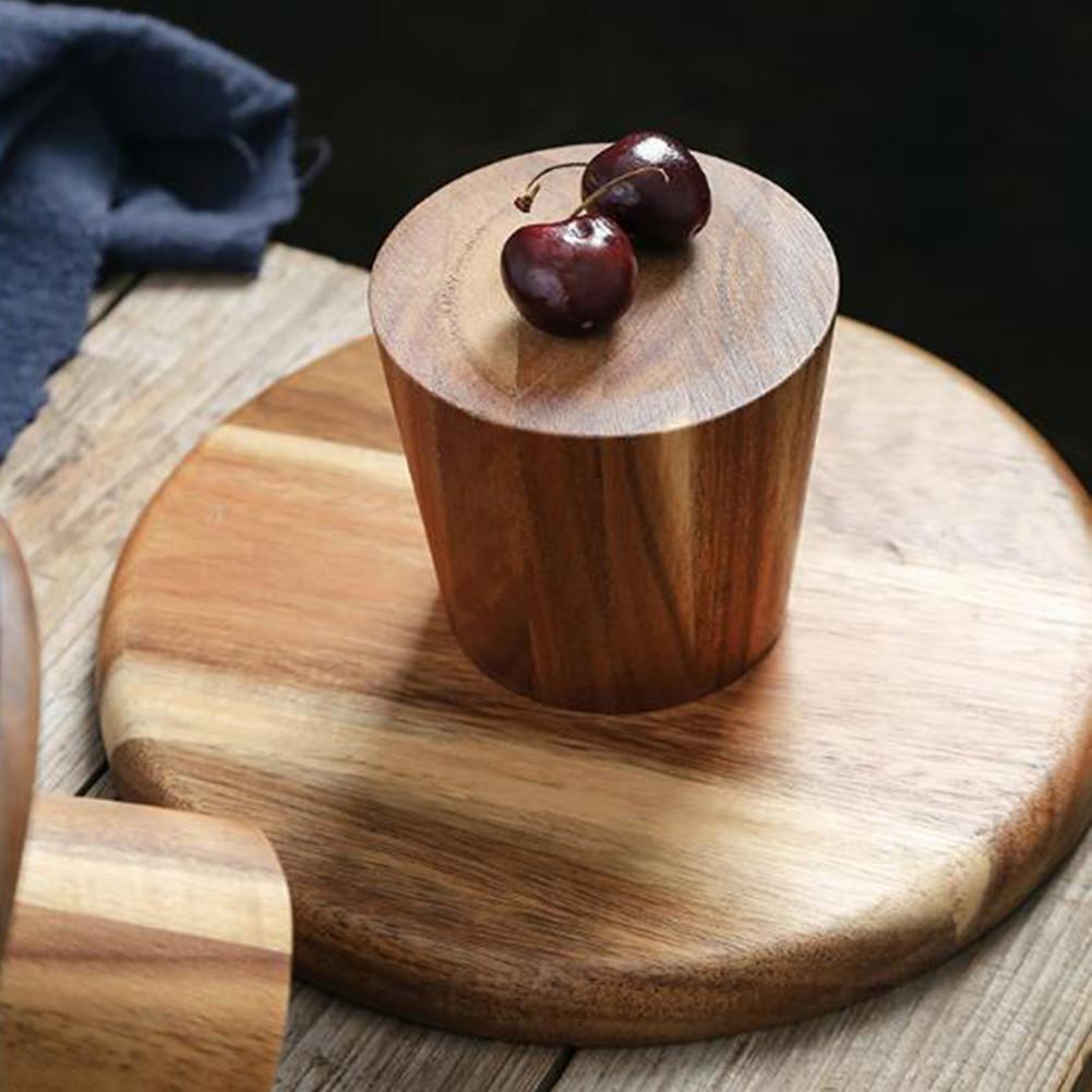 High Stand Wooden Cake Plate Creative Food Serving Trays Multi-Use Eco Naural Wood Dessert Fruit Snack Plate