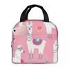 Alpaca Cartoon Pattern Insulated Lunch Bag for Kids School Cooler Thermal Food Box Tote Portable Lunch Boxes Container