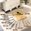 Magnetic Kitchen Knife Holder with Chopstick & Cutting Board Storage
