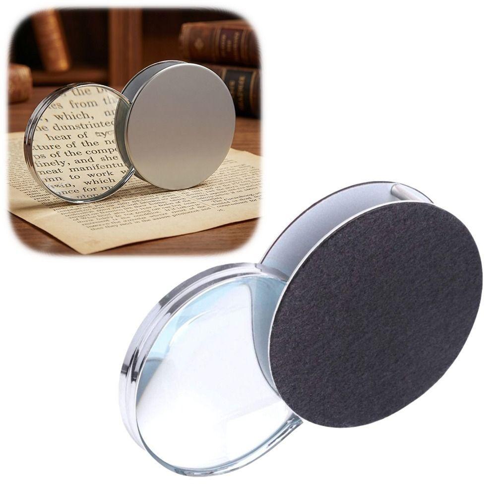 Folding Design 20X Handheld Magnifier Portable 20X Folding Round Magnifier Rotatable Earthquake-proof Pocket Handheld Magnifier