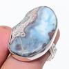 Natural Larimar Gemstone Handmade 925 Sterling Silver Jewelry Ring Size 7 P9v57