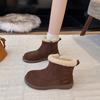 2025 новые полностью кожаные ботинки ботинки Мартина на платформе обувь Boken плюс пух теплые ботинки зимние ботинки хлопковая обувь