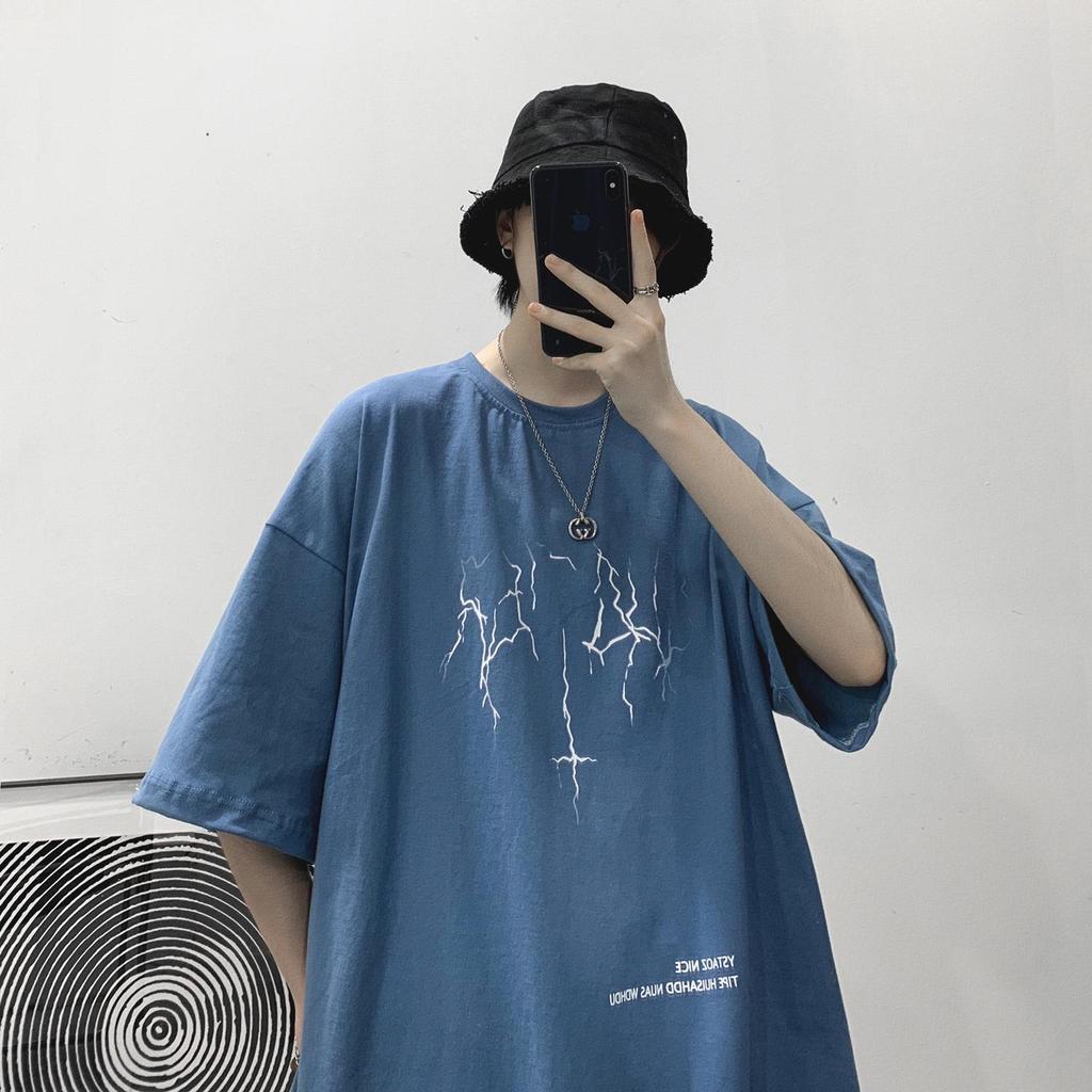 2021 Men's Short-Sleeve Summer Trendy Loose Hong Kong Style T-Shirt
