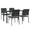 VidaXL Garden Dining Set 5 Pcs Cushions Woven Resin Steel 3187021