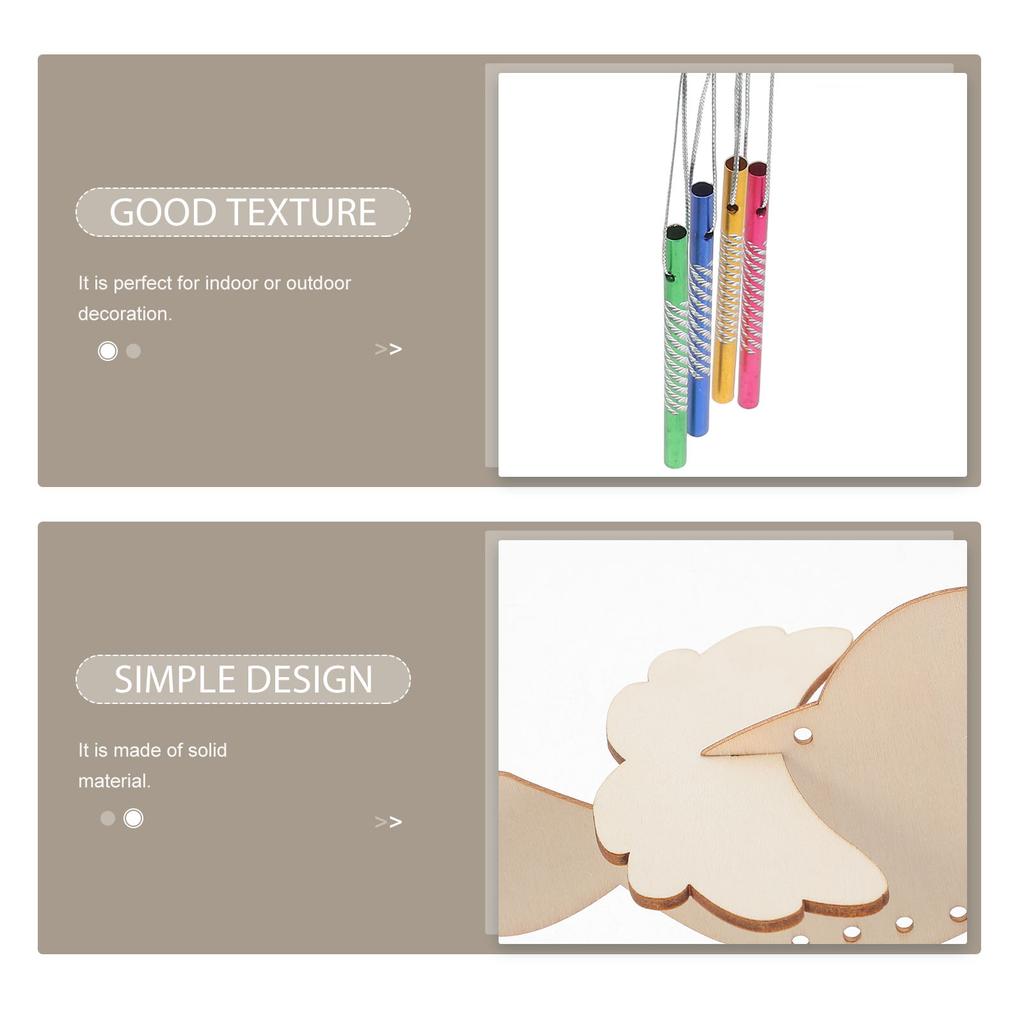 1 Set Diy Wind Chime Kit Painting Crafts Making Wind Chimes Bird Shaped Wood Craft Windchime Wind Bell Garden Hanging Decoration