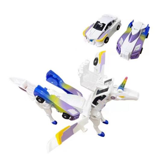 2Pcs Transforming Flying Horse Car Toy for Kids Sturdy Transforming Car-Robot Gift for Boys Girls Birthday