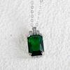 BELLA BOX Великолепное элегантное ожерелье с подвеской в ​​зеленой квадратной форме для женщин, очаровательное ожерелье на свадьбу и помолвку с драгоценными камнями, жемчужная цепочка на ключицы, женские подарки