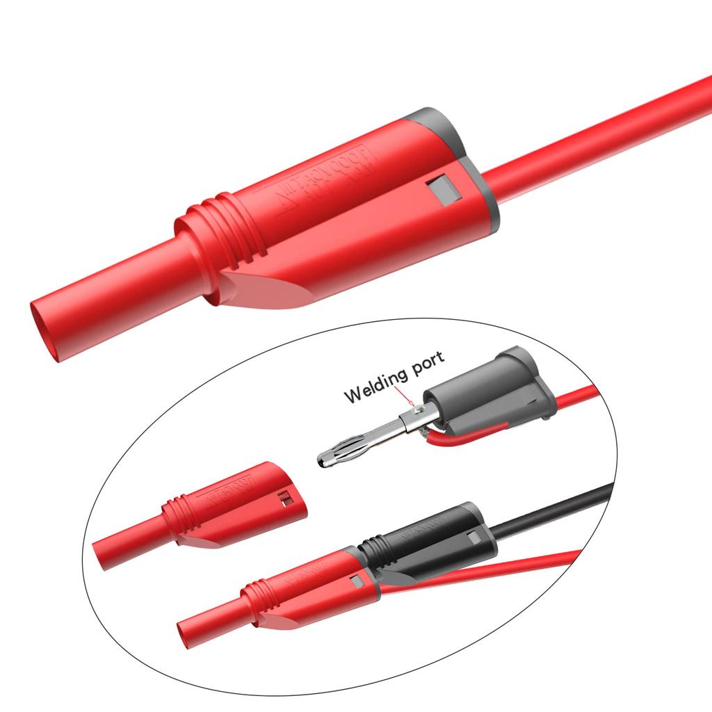 Cleqee Stackable Banana Plug силиконовый тестовый провод 4 мм Stackable Banana Plug с тестовым штекером типа «крокодил» для сменного тестового набора