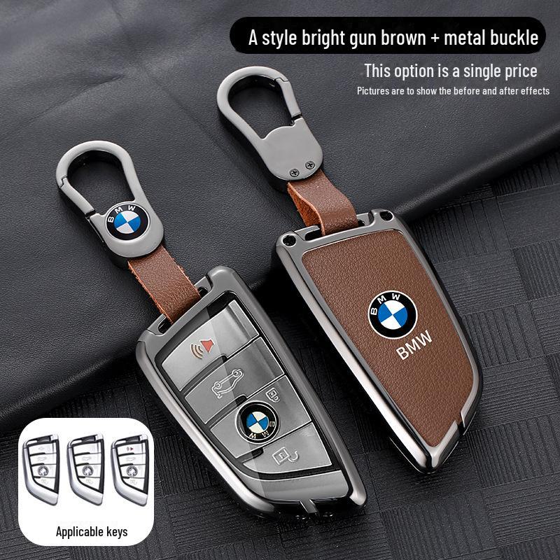 Подходящий чехол для автомобильного ключа для BMW: Совместимо с 5 серией 530L, 3 серией 325Li, 4, 6, 7 сериями, X1, X3, X4, X5, X7 (22 модели)