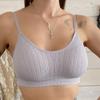 Women's Push-up Bra Elastic Gather Bra All-match Underwear Seamless Bra Wireless Solid Color Thickening Underwear