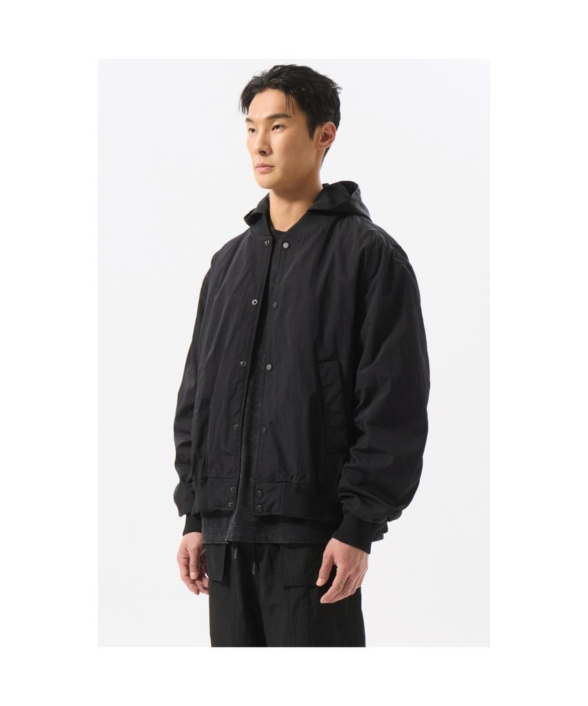 Customellow Black Detatchable Hood Ma-1 Bomber Cwuas25111Bkx