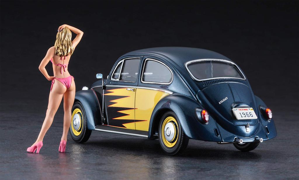Hasegawa Volkswagen Beetle Cal Look Figure Plastic Model Kit SP445 1/24 (1966) w/Girls