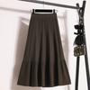 Fat Mm Корейский стиль Универсальная и модная, уменьшающая возраст, утягивающая трикотажная юбка средней длины с оборками