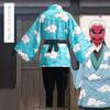 Demon Slayer Kimetsu no Yaiba Kamado Tanjirou Urokodaki Sakonji аниме косплей костюм кимоно небесно-голубая униформа