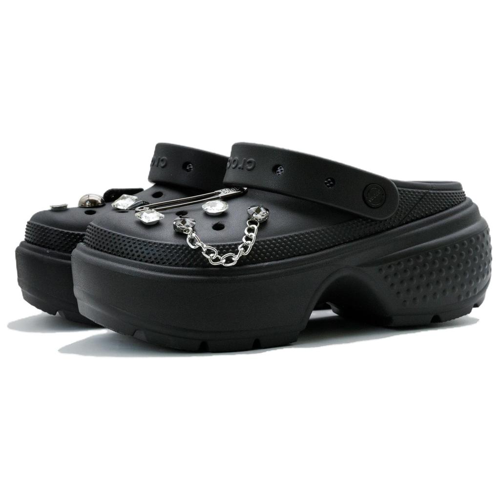 Crocs Stomp Гендерно-зависимая Прошивка ЭВА Минималистичный Модный Тренд Повседневные Обувь с Отверстиями Унисекс Черный