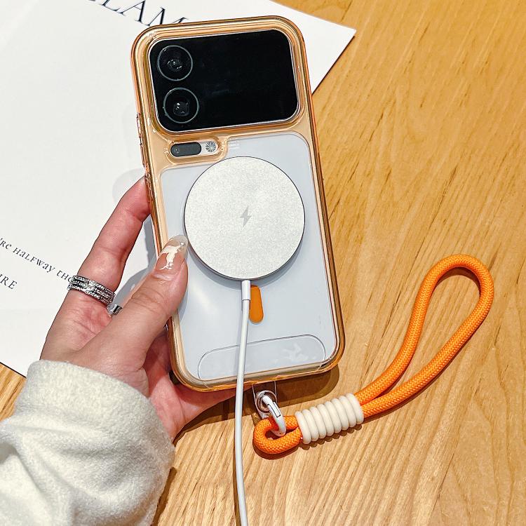 Precise Hole Shockproof Magnetic TPU Hybrid Transparent Acrylic Phone Case With Lanyard For Xiaomi 17 Pro Max