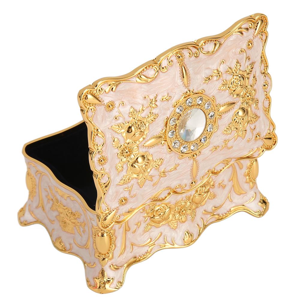 Винтажная шкатулка для украшений Мини европейский стиль антикварная шкатулка для украшений металл эмалированное кольцо ожерелье серьги