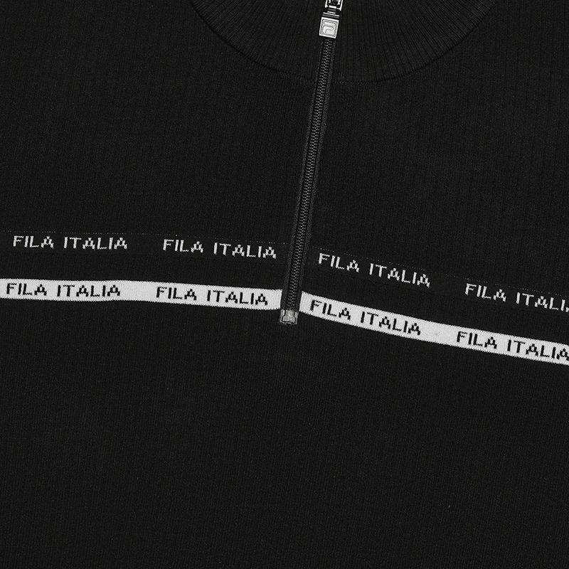 Fila Белый Модный Универсальный Вязаный Свитер Женские топы Черный F11W533404FBK