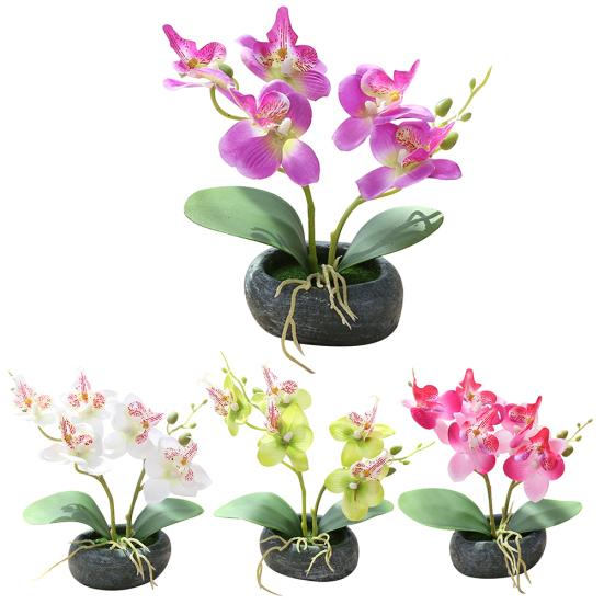 Artificial Butterfly Orchid Bonsai Fake Flower Simulation Home Office Decor