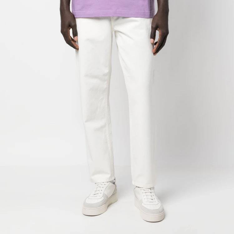 Carhartt WIP Casual Pants Men's White Moderate Straight Fit Pants I031507-D6-02