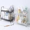New Iron Kitchen Storage Rack Cosmetic Makeup Basket Metal Spice Seasoning Holder Assembly Desktop Bathroom Shelf Basket